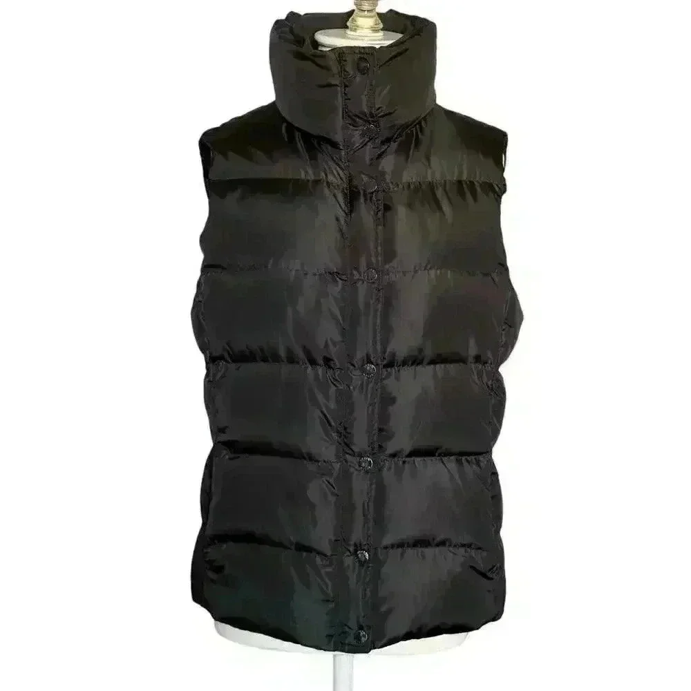 J. Crew Down Filled Black Puffer Jacket Vest Women’s Size Small